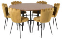 Venture Design Copenhagen & Limhamn spisegruppe Brun/gul 6 st stoler & bord 140 cm