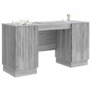 vidaXL Skrivebord med dør Grå sonoma 142,5 x 50 x 75 cm Konstruert tre