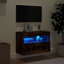 vidaXL Vegghengt TV-benk med LED røkt eik 60x30x40 cm 8721012257757