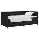 vidaXL Dagseng svart 75x190 cm heltre furu