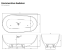 Copenhagen Bath Hammershus badekar 1700x880 mm, Frittstående i Hvit Matt