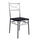 Spisebordsett 5 deler svart metallramme