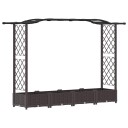 vidaXL Hevet Bed med Trellis og Tak Brun 207 x 40 x 123 cm PP