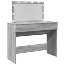  Sminkebord med LED grå sonoma 100x40x120 cm