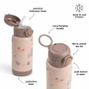 Done By Deer Insulated Straw Bottle Tiny Farm Powder 340 Ml Pink