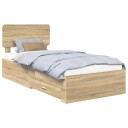  Sengestamme med skuff Sonoma eik 75 x 190 cm Konstruert tre