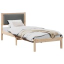  Sengestamme med hodegjerde Mørkegrå 80 x 190 cm Massiv furu