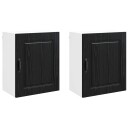 vidaXL Oppvaskmaskin-panel Kalmar 2 pcs Svart Eik 50 x 31 x 60 cm