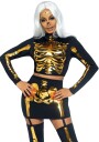 Leg Avenue Golden Skeleton Kostyme til Dame 2 Deler L