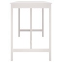 vidaXL Barbord hvit 180x80x110 cm heltre furu