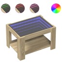  Salongbord med LED sonoma eik 73x53x45 cm konstruert tre 847548