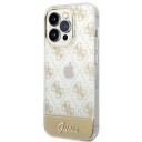 Guess Hardcase til iPhone 14 Pro 6.1" Gull med 4G Mønster Script