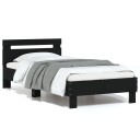 vidaXL Sengeramme med hodegavl svart 90x200 cm konstruert tre 8721012238848