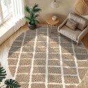 Rundt teppe   Zola Natural Cotton Shaggy beige Størrelse: Ø 200 cm