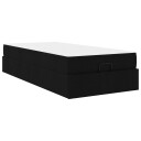 Sengeramme med madrass 2 pcs Svart stoff