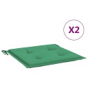 vidaXL Utendørs stolputer 2 stk grønn 40x40x4 cm oxfordstoff