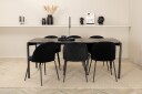 Venture Home Pelle Spisegruppe 190 cm Rektangulær med 6 Wrinkles stoler Sort