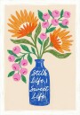 Orange Flowers in Blue Vase Plakat Plakat / 40x50cm
