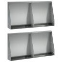 vidaXL Støttemur 4 stk. 40 x 12 x 30 cm Galvanisert stål Sølv