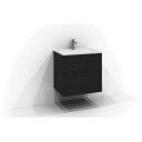 Svedbergs Poem Ramme Servantskap D45 med 2 Skuffer Svart ask / 80cm Push Open