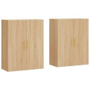  Veggskap 2 stk sonoma eik 69,5x34x90 cm