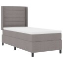  Box Spring Seng med Madrass Taupe 100x200 cm Stoff