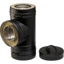 130 mm Metalbestos tre-T-stykke 90° med rengjøringsplugg 130mm
