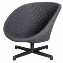 Cane-line Peacock Lounge svingbar lenestol med ben i aluminium