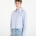Calvin Klein Jeans Yarndye Cotton Poplin Cropped Sh Blue M