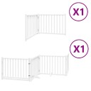 vidaXL Hundeport sammenleggbar 6 paneler hvit 480 cm poppeltre