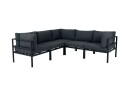 Venture Design Copacabana sofagruppe Svart med grå pute 3 hjørne & 2 midtdel