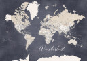 Wanderlust world map Glyn Plakat Plakat / 70x100cm