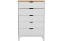 Crotone Kommode 76x39 cm 5 Skuffer   Hvit