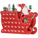 Adventskalender for fylling av 24 skufferom Julekalender Adventskalenderboks Julepynt DIY MDF-plate rød 22,5 x 8 x 36 cm