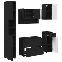  Baderomsinnredningssett med skuff 5 pcs Svart 30 x 35 x 192 cm