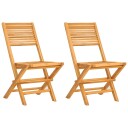 vidaXL Klappstoler 2 stk 47x62x90 cm heltre teak