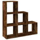 Romdeler bokhylle 3 etasjer svart 99x29x99 cm konstruert tre