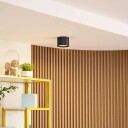 Lindby Nivoria LED-spotlight Ø 12 cm sandsvart