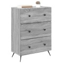 vidaXL Skuffeskap Grå sonoma 66 x 34,5 x 90 cm Konstruert tre