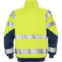Fristads Sweatshirtjakke SHV i Varselgul og Marineblå - Hurtigtørkende Stretchmateriale