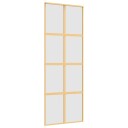 vidaXL Skyvedør gull 76x205 cm frostet ESG glass og aluminium