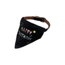 Sort "Happy Birthday" Bandana Bursdag Hund