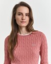 Gant Kabelstrikket bomullsgenser med stretch FADED BRICK XS