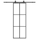 vidaXL Skyvedør med monteringssett svart 76x205 cm ESG-glass