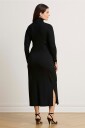 Lauren Ralph Lauren Tie Front Turtleneck Dress   Black   XL