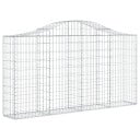 vidaXL Gabionkurver buede 18 stk 200x30x100/120 cm galvanisert jern