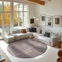 Rundt teppe   Rani Natural Cotton Shaggy taupe Størrelse: Ø 240 cm