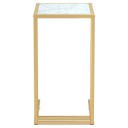vidaXL Sidebord for PC hvit marmor 50x35x65 cm herdet glass
