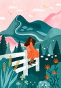 Woman Rural Starry Night Plakat / 40x50