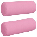  Bolster puter 2 pcs Rosa Ø 25 x 70 cm stoff